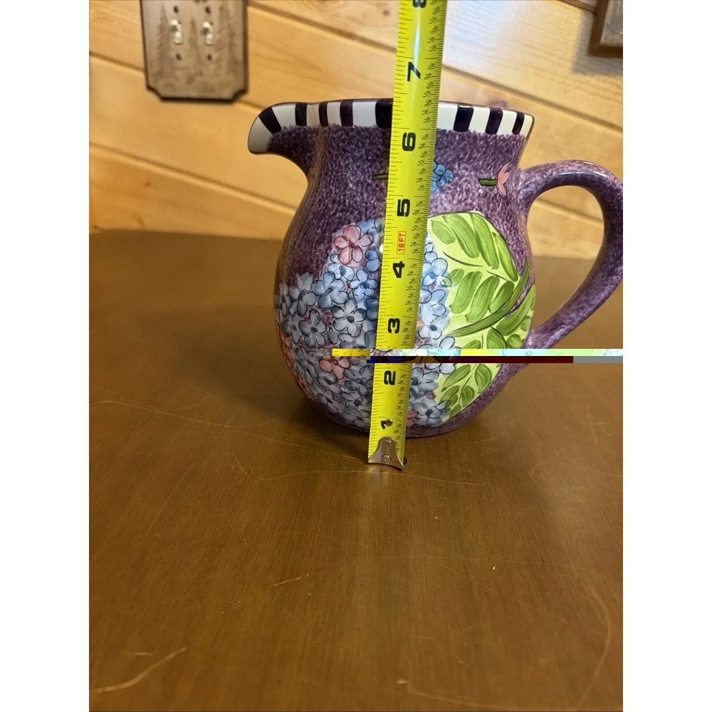 Gatesware By Laurie Gates Purple Pitcher Hydrangeas Microwave Safe